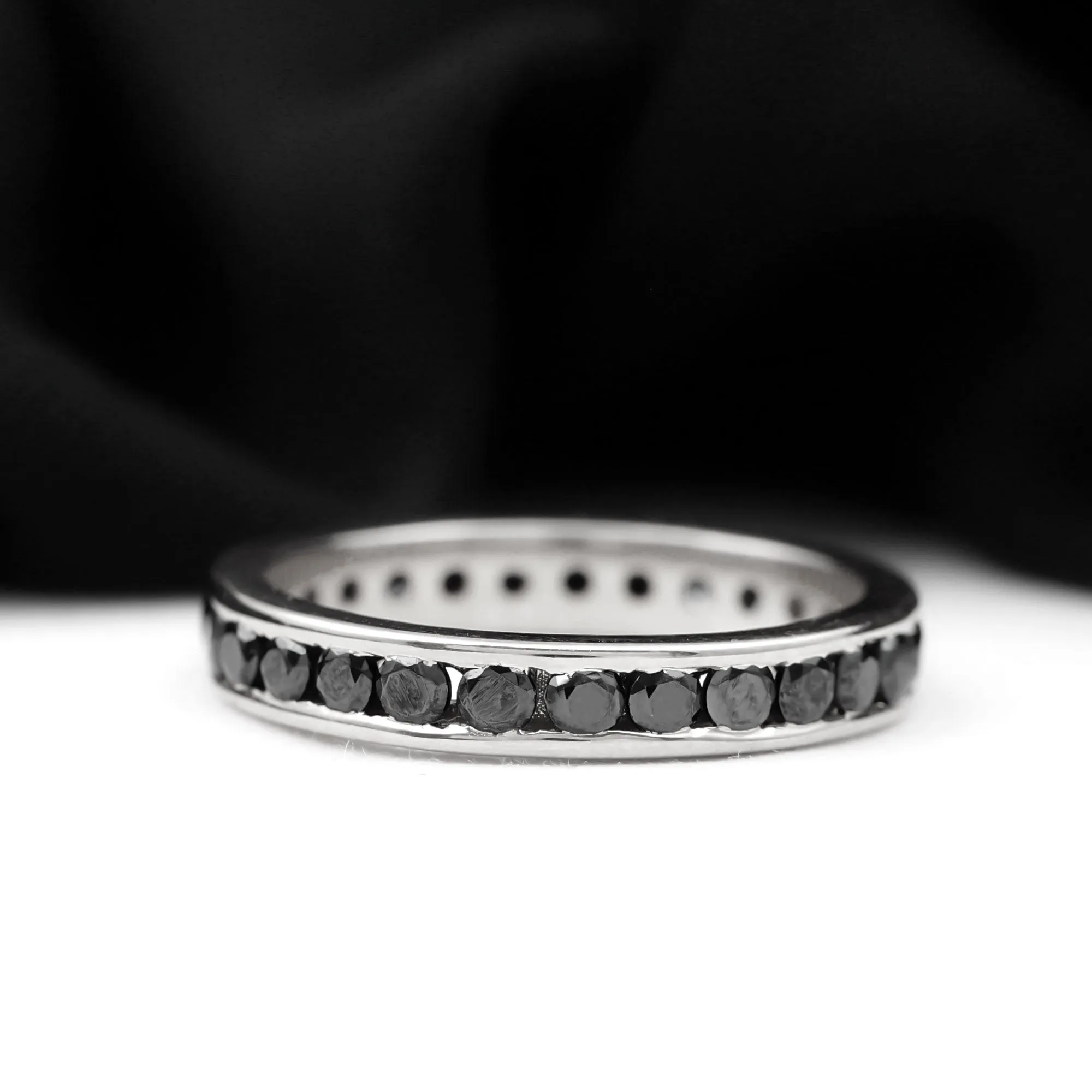 2.75 CT Channel Set Black Spinel Eternity Ring