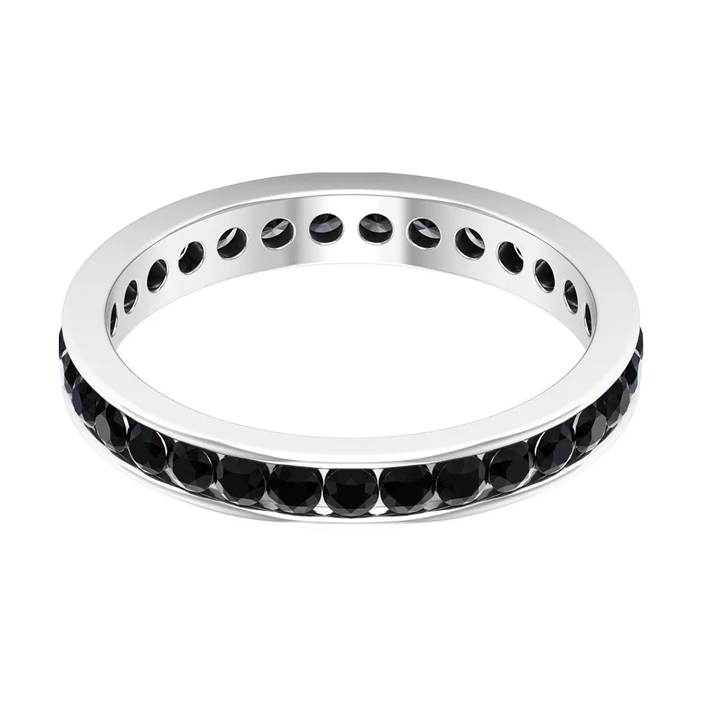 2.75 CT Channel Set Black Spinel Eternity Ring