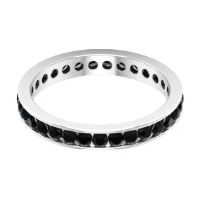 2.75 CT Channel Set Black Spinel Eternity Ring