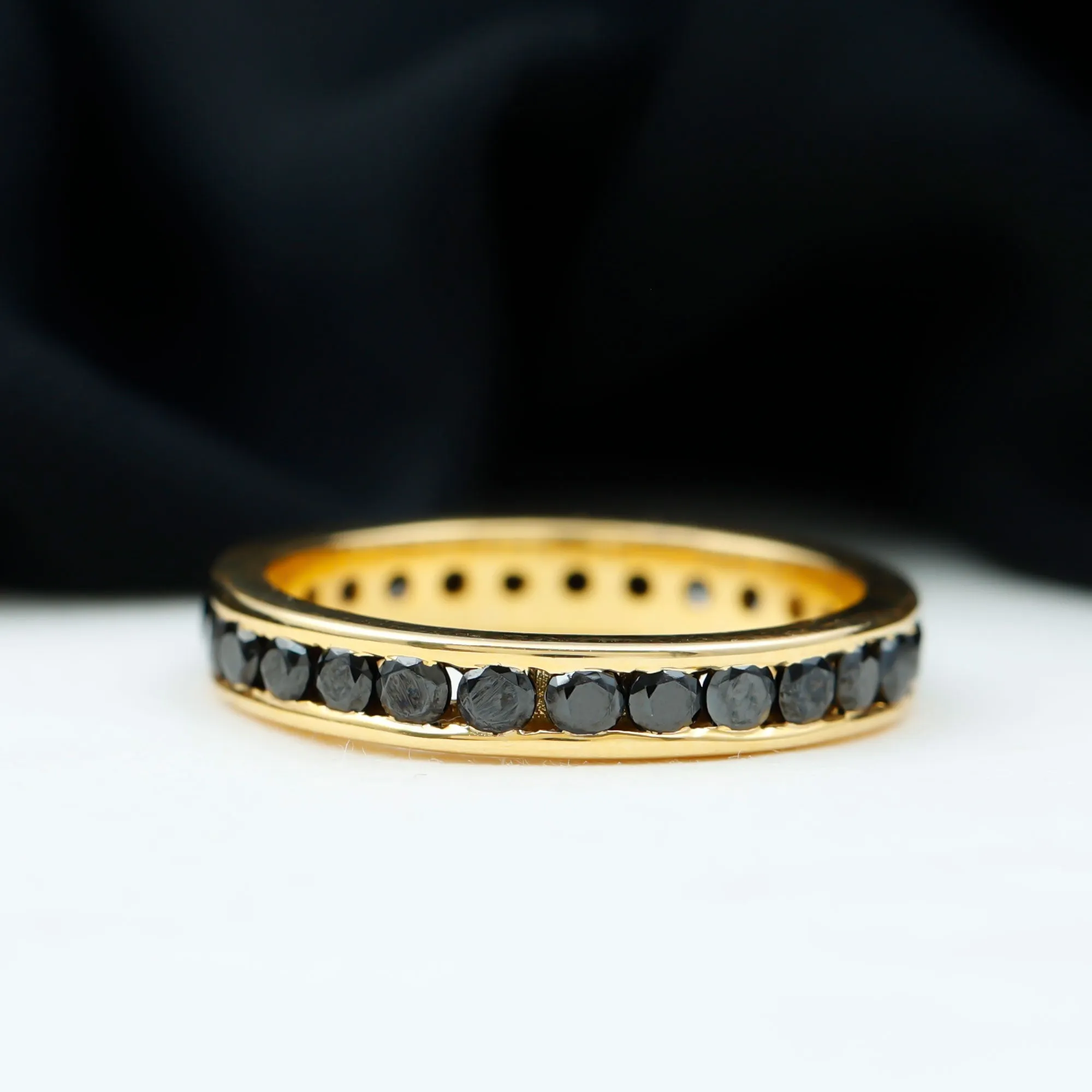 2.75 CT Channel Set Black Spinel Eternity Ring