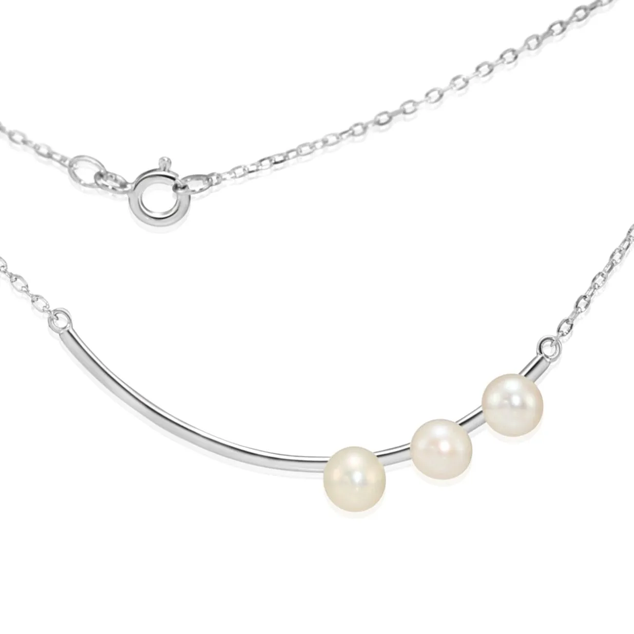 925 Sterling Silver Freshwater Pearl Necklace, 18 inch