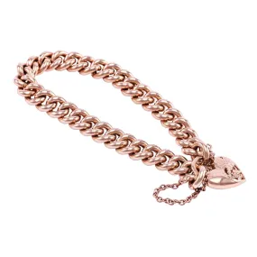 9ct Rose Gold Padlock Bracelet