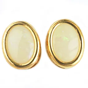 9ct Yellow Gold Opal Ear Studs