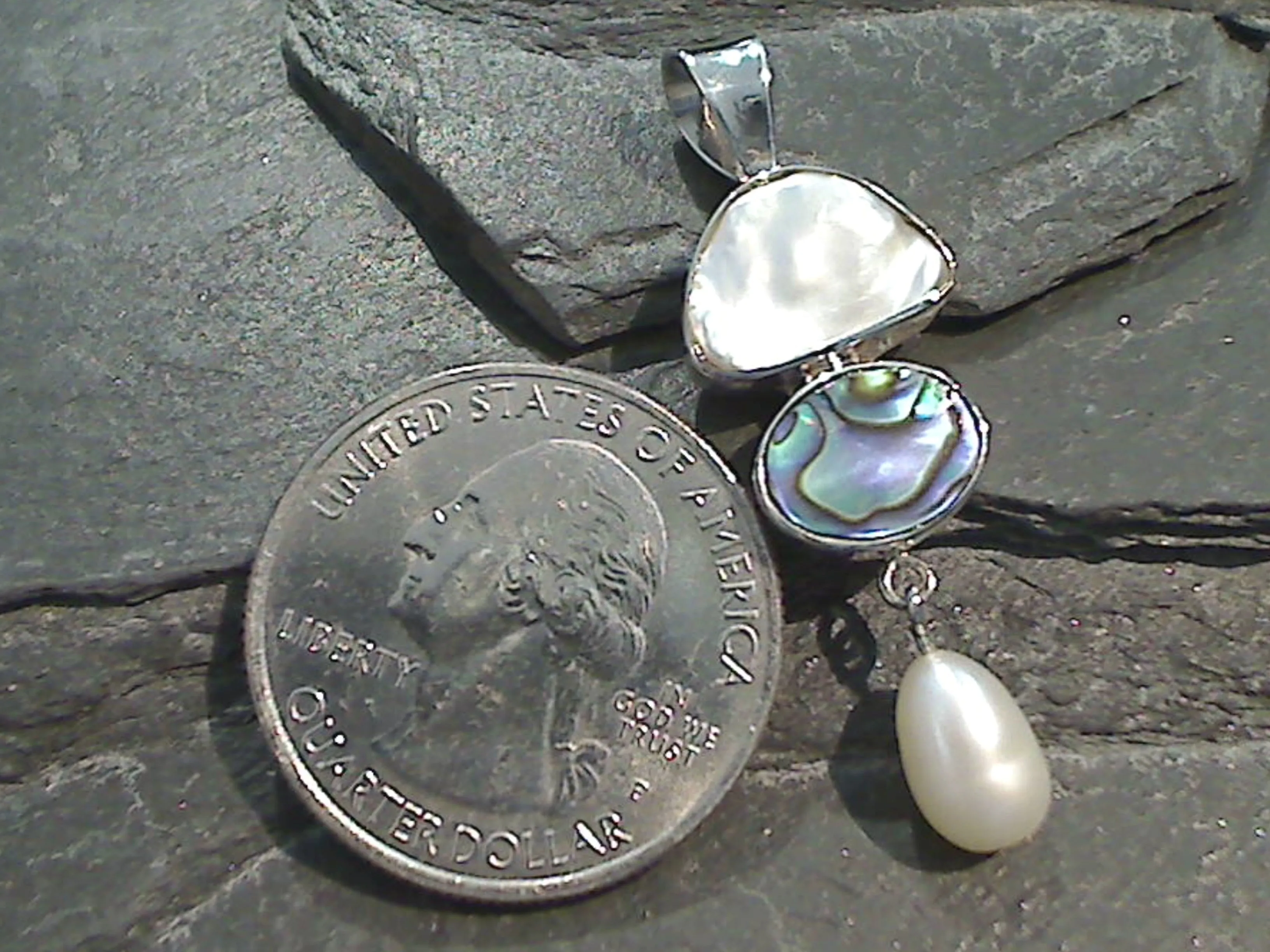 Abalone, Pearl, Sterling Silver Pendant