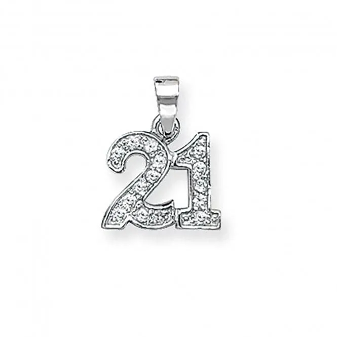 Acotis Silver 21st Birthday Celebration Pendant G6328