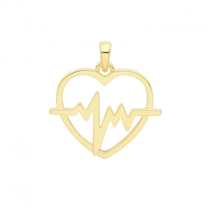 Acotis Silver Pendant Gold Plated Heart Beat G61063GP