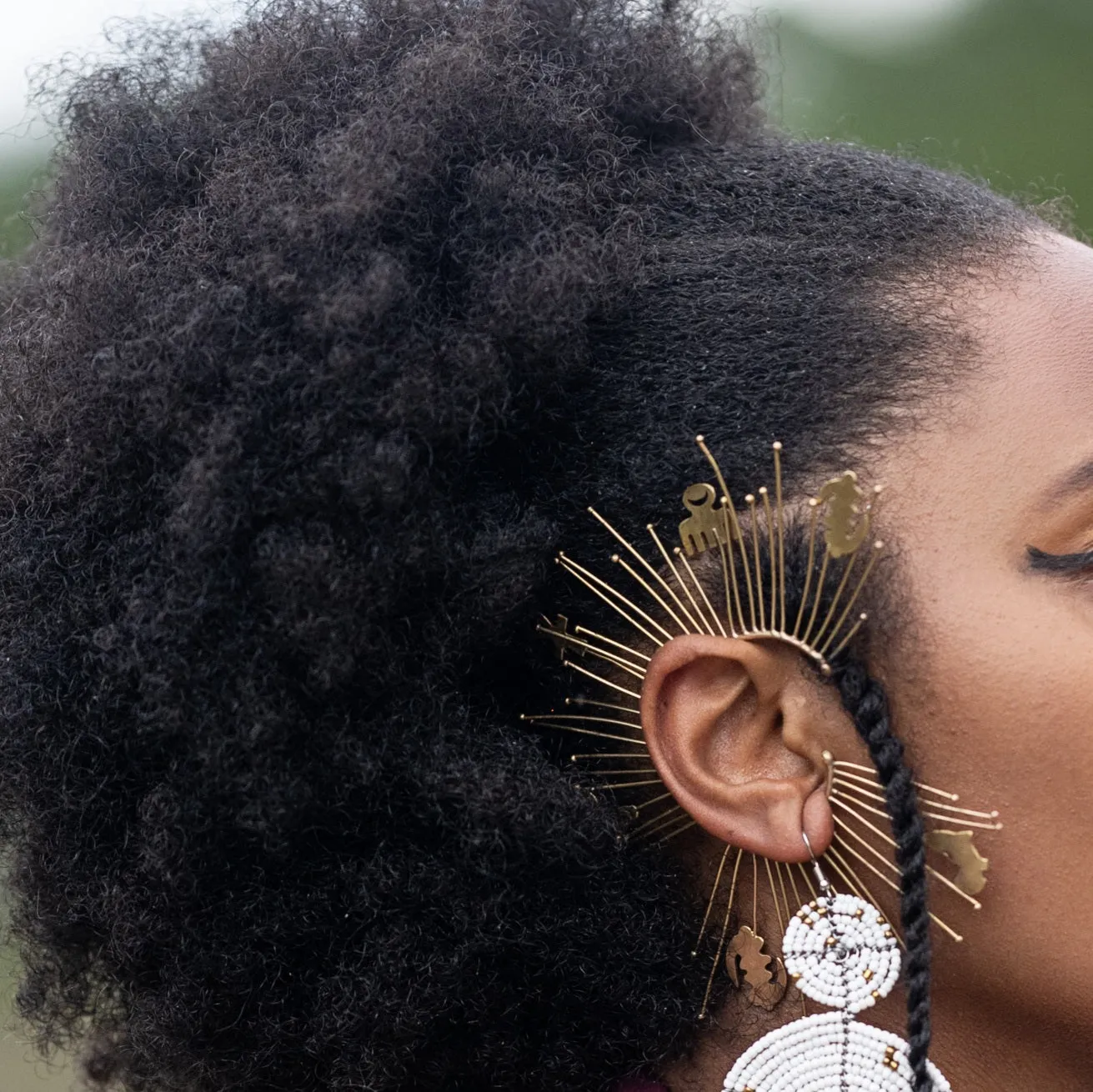 Adinkra Symbol Ear Cuff