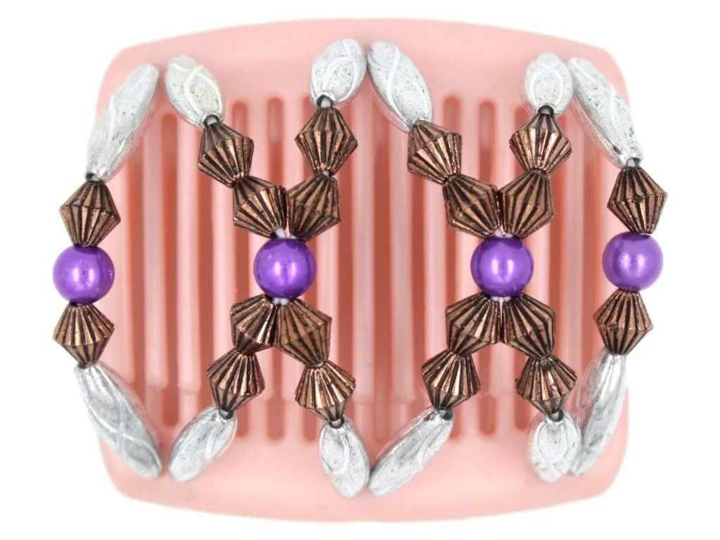 African Butterfly Chameleon Hair Comb - Dalena Pink Pearl 03