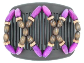 African Butterfly Hair Comb - Beada Brown 203