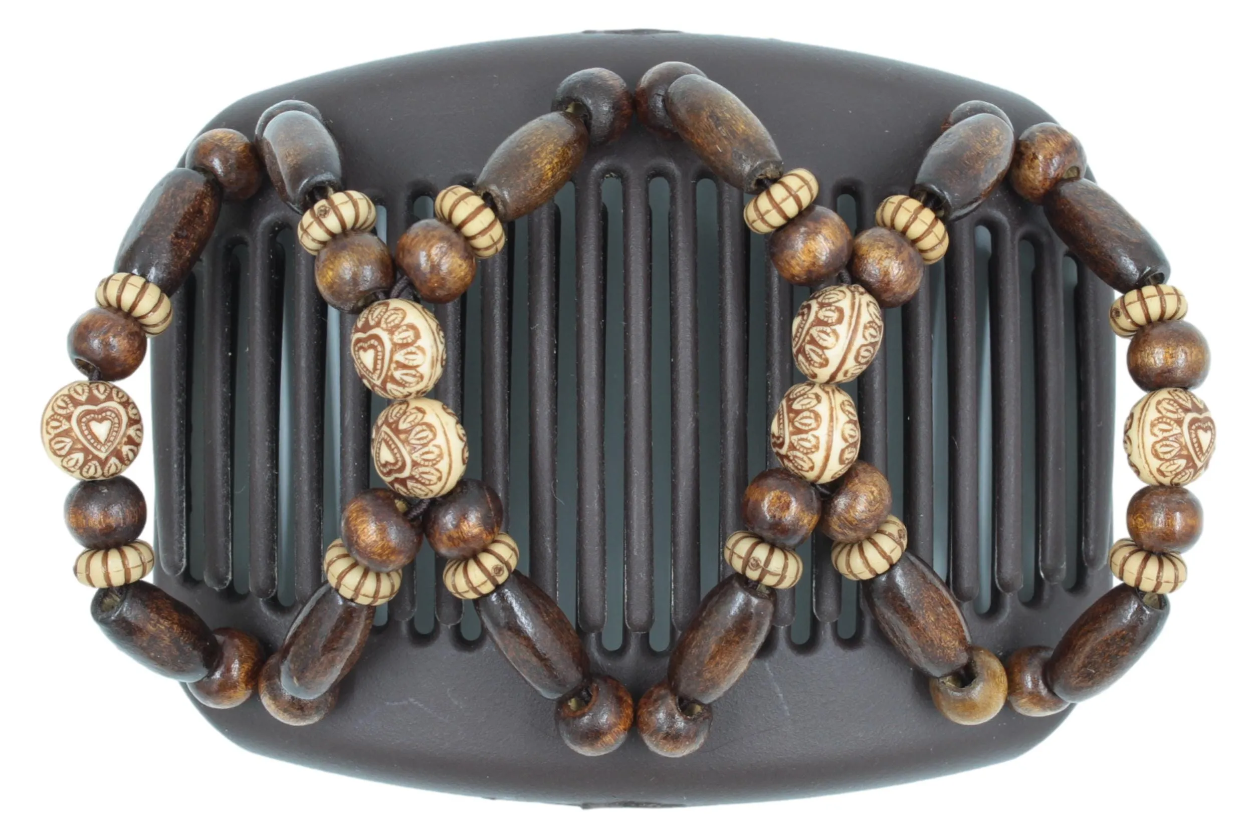 African Butterfly Hair Comb - Beada Brown 230