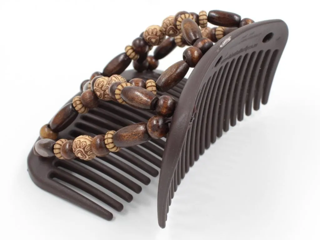 African Butterfly Hair Comb - Beada Brown 230