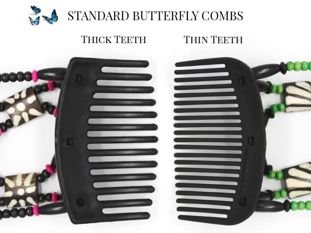 African Butterfly Hair Comb - Beada Brown 230