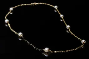 Akoya Pearl Gold Dew Drop Chain