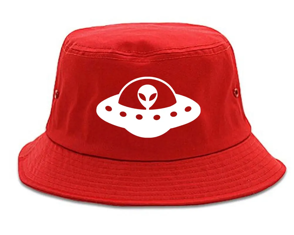 Alien Spaceship Chest Mens Bucket Hat