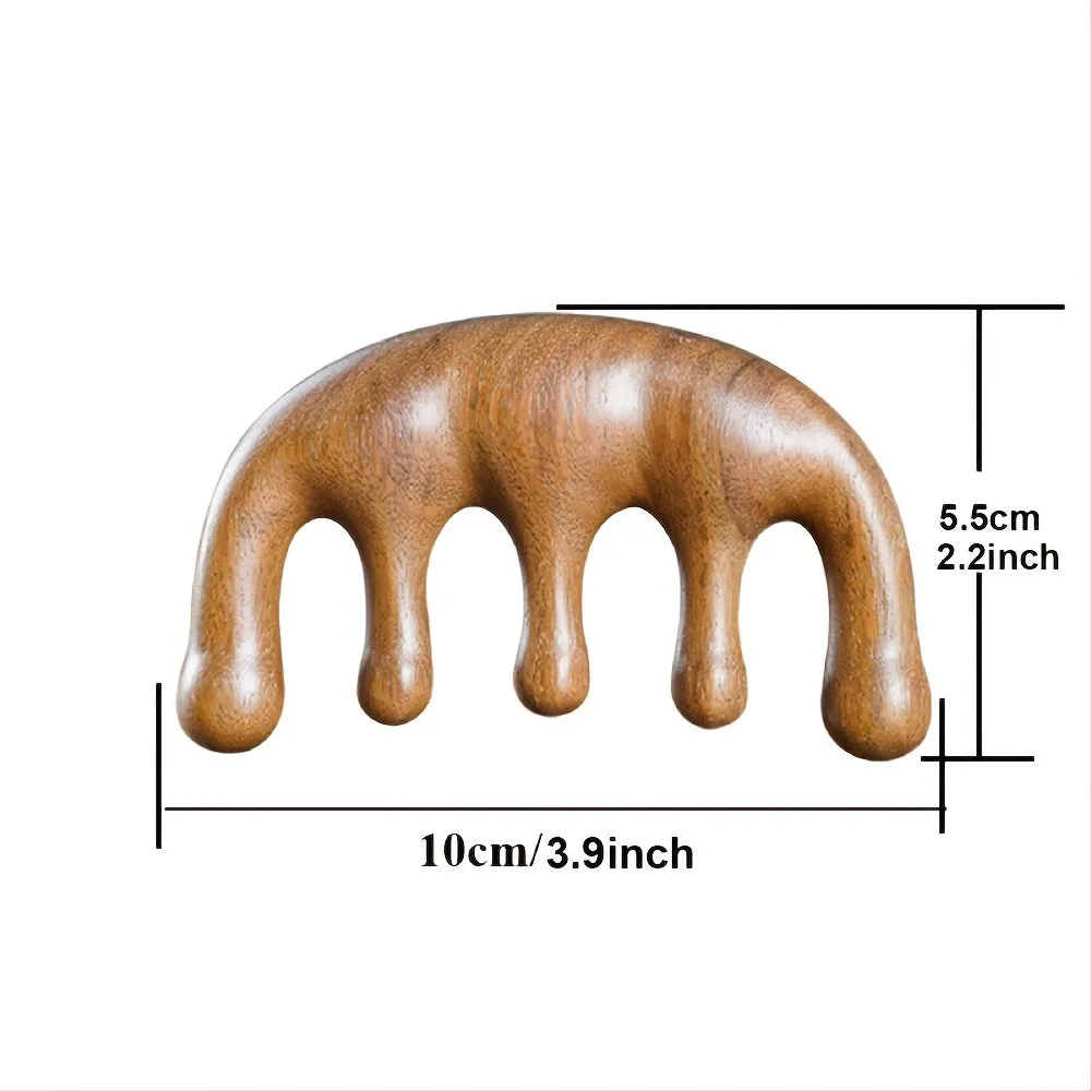 All Natural Sandalwood Massage Comb For Scalp, Head Scalp Neck Acupoint Massage Tool For Healthier Scalp, Hair, and Skin