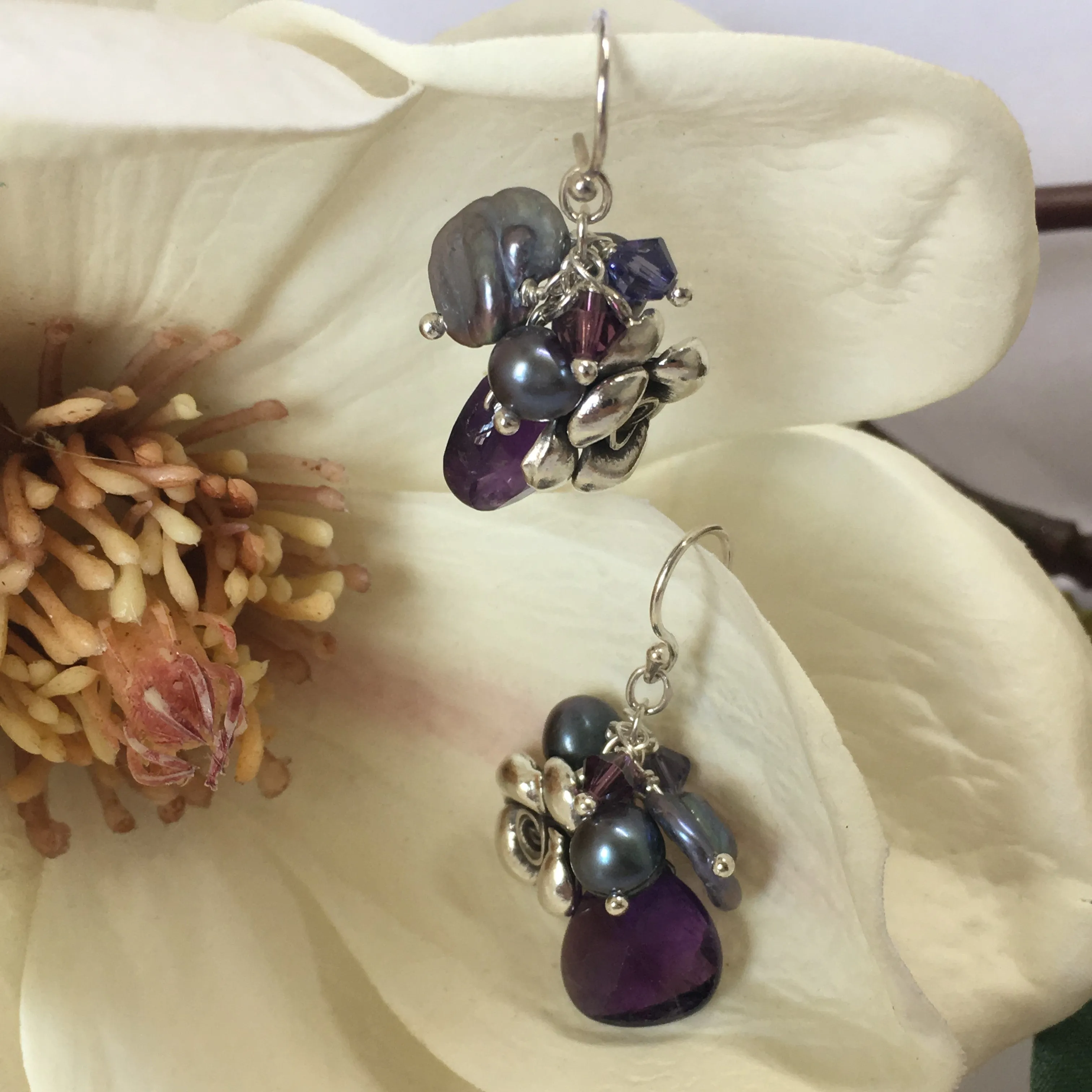 Amethyst Bouquet Earrings - VE310