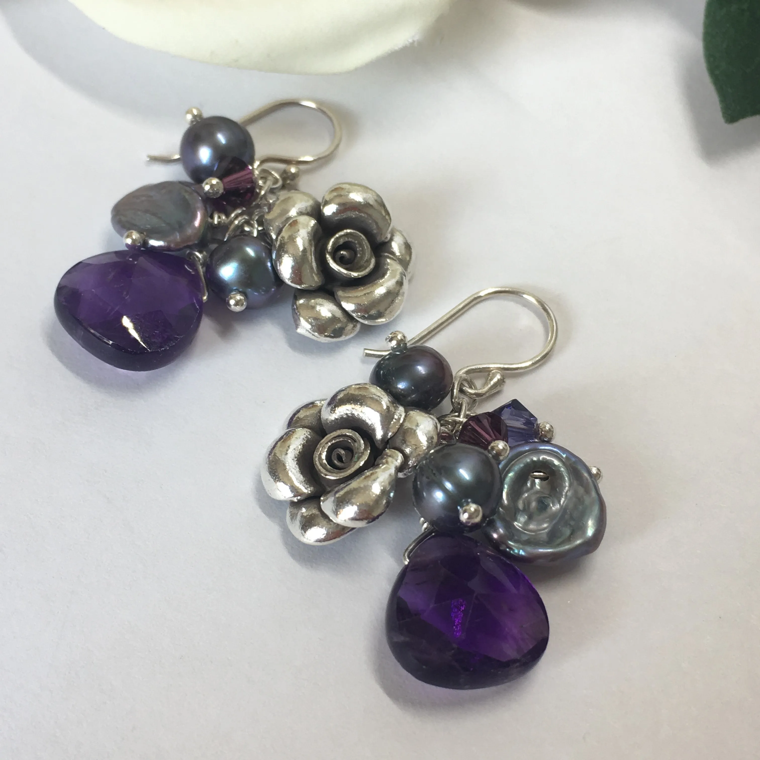 Amethyst Bouquet Earrings - VE310