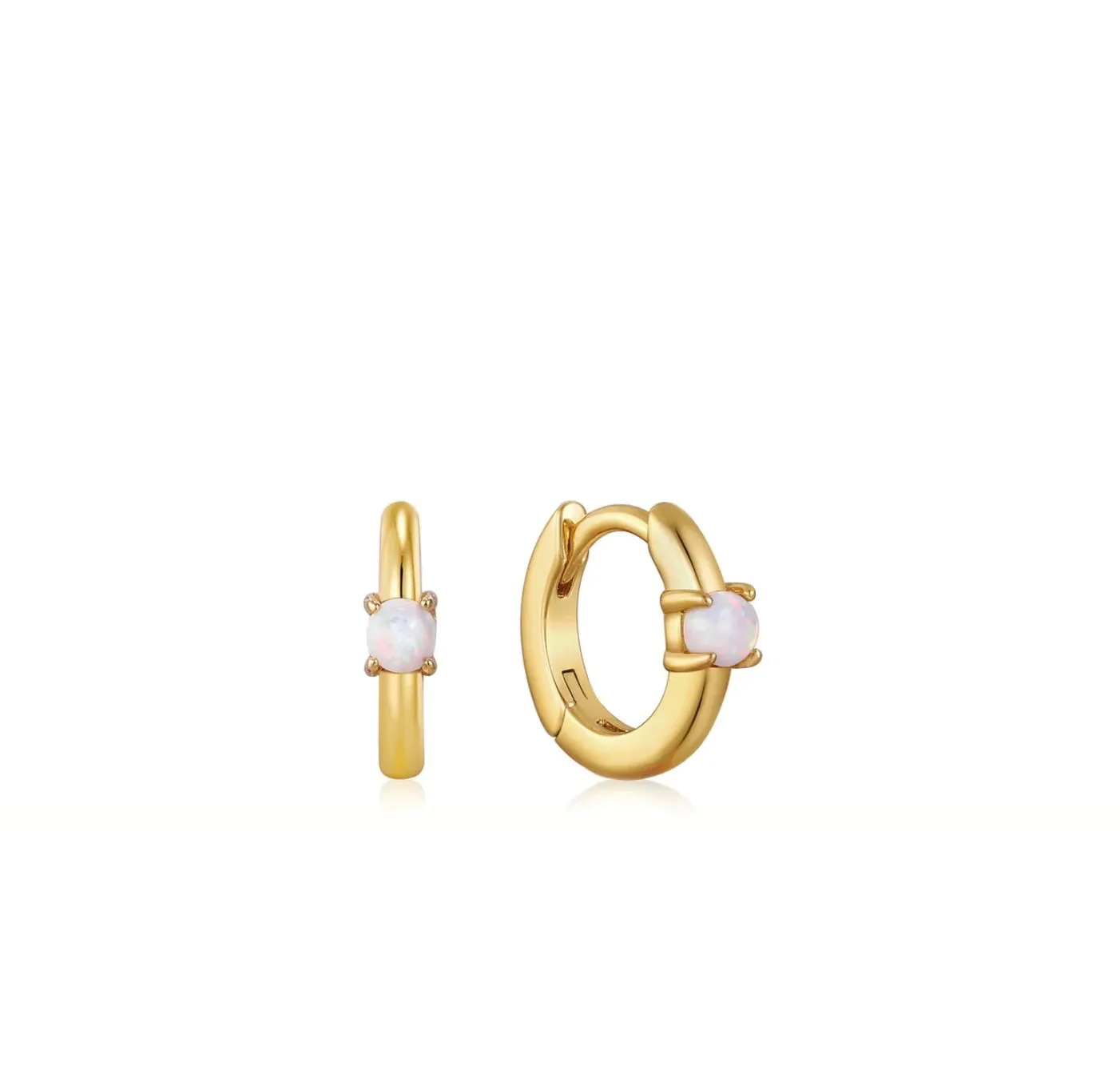 Ania Haie Gold Kyoto Opal Cabochon Huggie Hoop Earrings