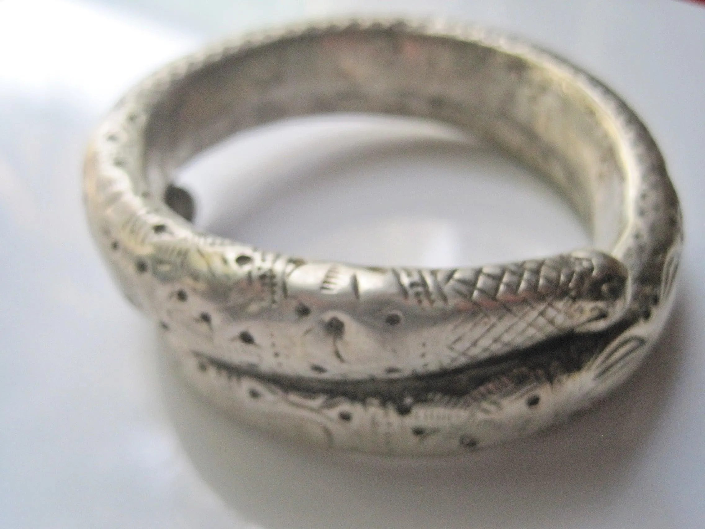 Antique Silver Snake Armlet, Bedouin Upper Arm Bracelet from the Arabian Peninsula