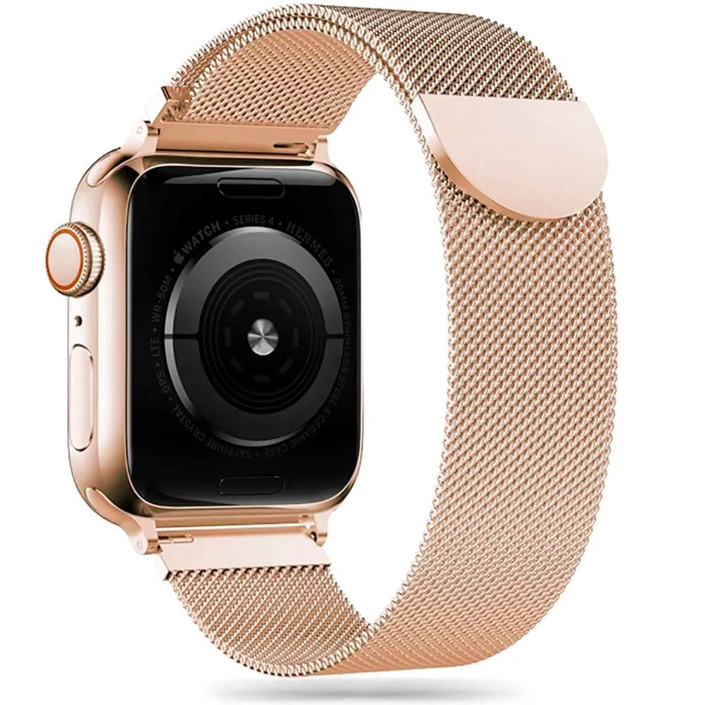 Apple Watch (38/40/SE/41/42mm) Tech-Protect Milanese Rustfri Stål Rem - Guld