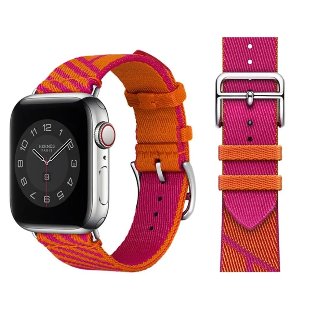 Apple Watch 40mm bi-color canvas design watch strap - Orange / Pink