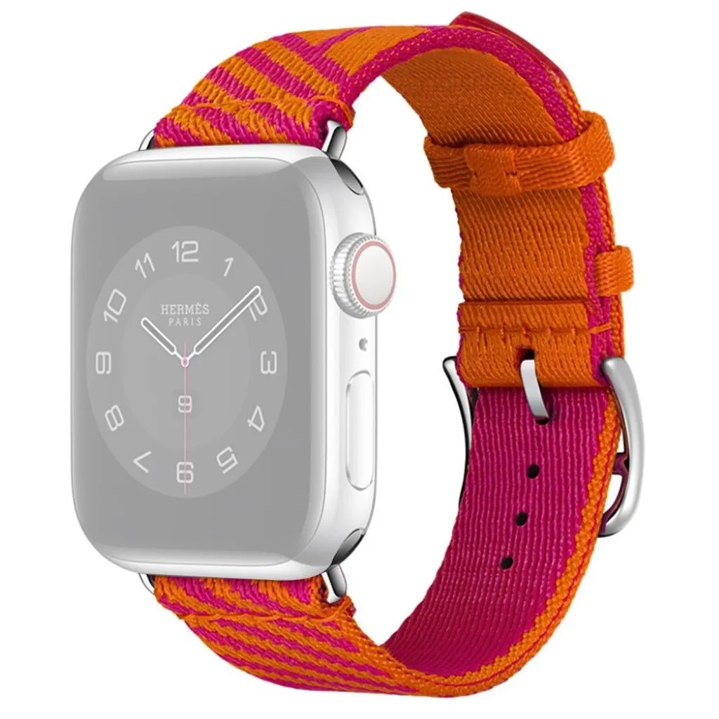 Apple Watch 40mm bi-color canvas design watch strap - Orange / Pink