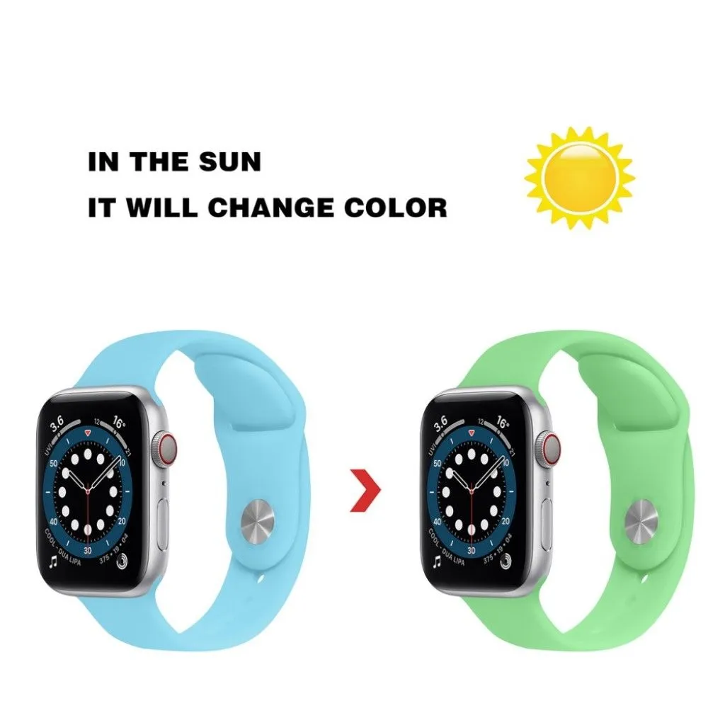 Apple Watch 40mm color changing silicone watch strap - Blue to Green