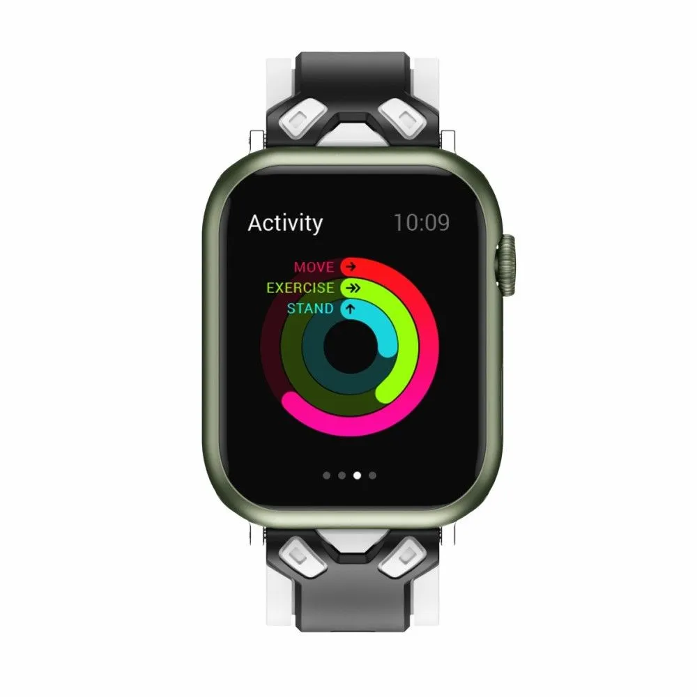 Apple Watch (41mm) color splice silicone watch strap - Black / White