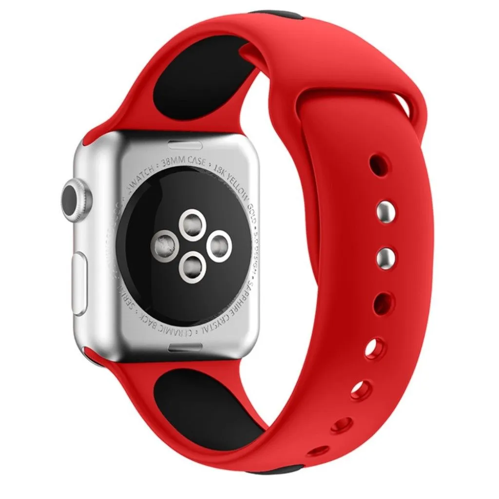 Apple Watch 42mm two-tone soft silicone watchband - Red   Black