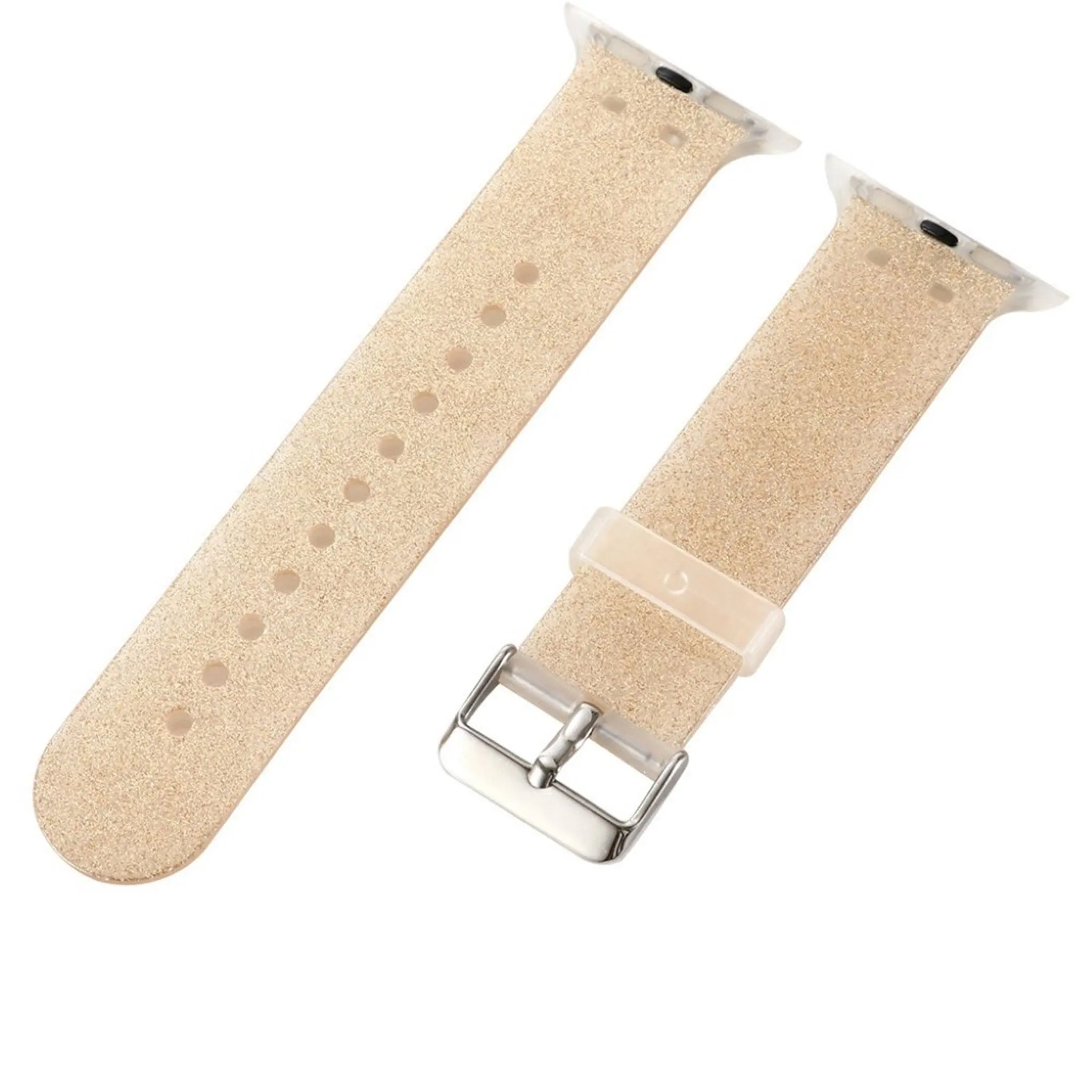 Apple Watch 44mm stylish pattern TPU watch strap - Beige / Glitter