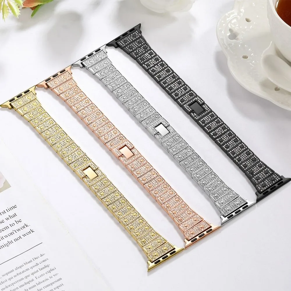 Apple Watch (45mm) rhinestone décor watch strap - Rose Gold