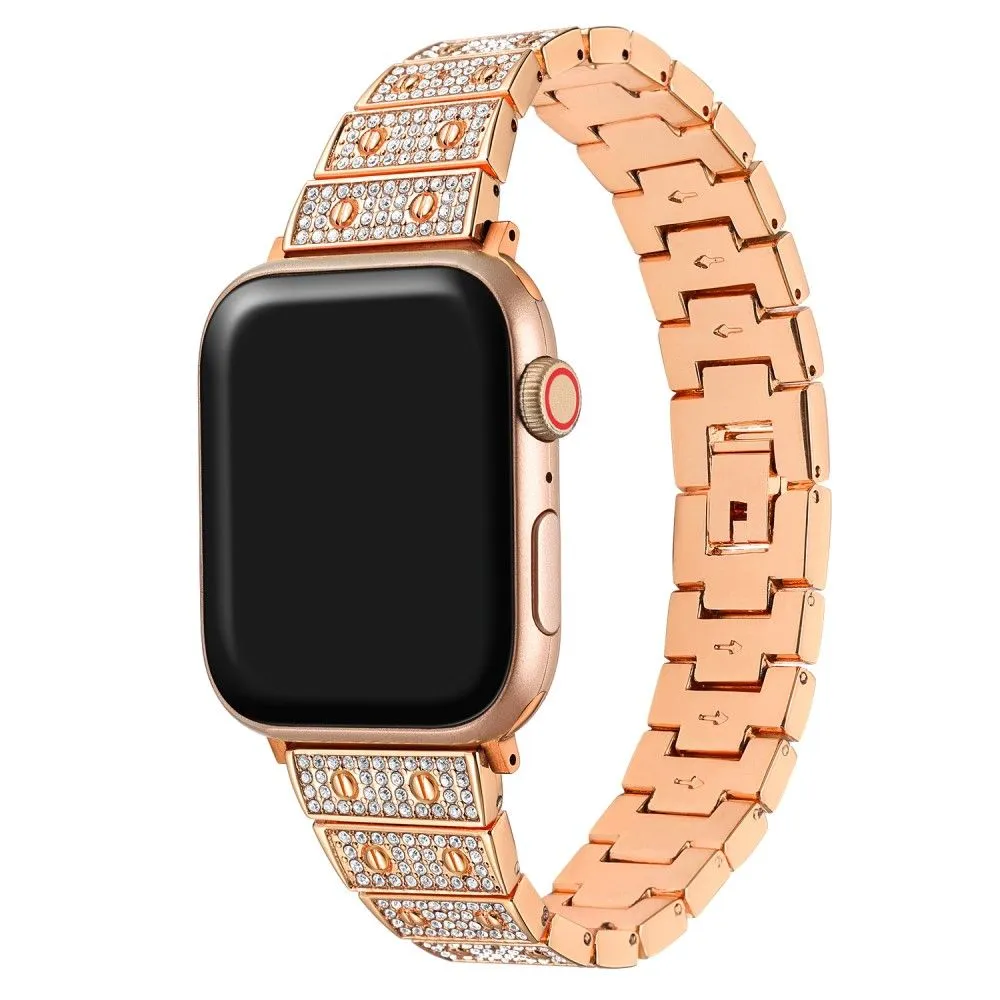 Apple Watch (45mm) rhinestone décor watch strap - Rose Gold