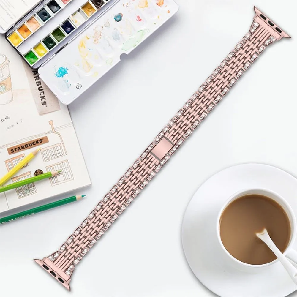 Apple Watch (45mm) rhinestone décor watch strap - Rose Pink