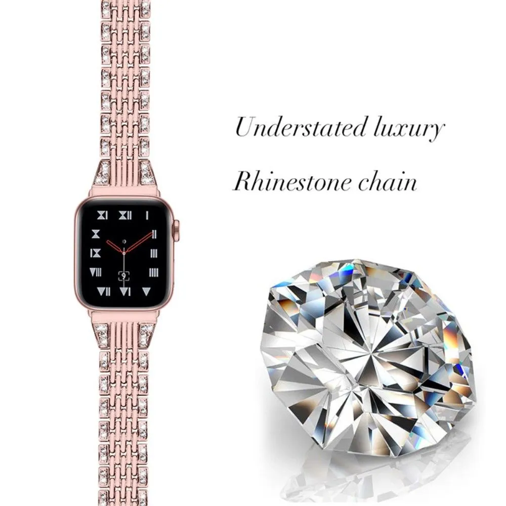 Apple Watch (45mm) rhinestone décor watch strap - Rose Pink