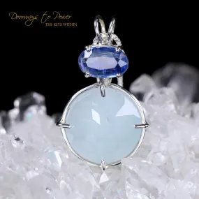 Aquamarine Kyanite Radiant Heart Crystal Pendant