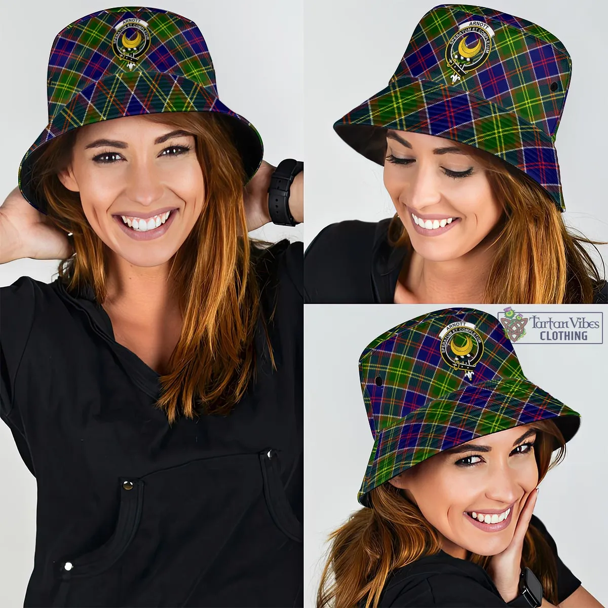 Arnott Tartan Bucket Hat with Family Crest