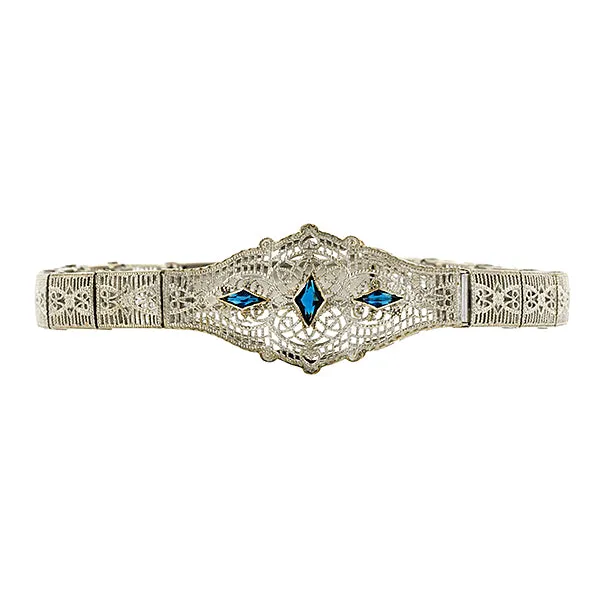 Art Deco Filigree Sapphire Bracelet