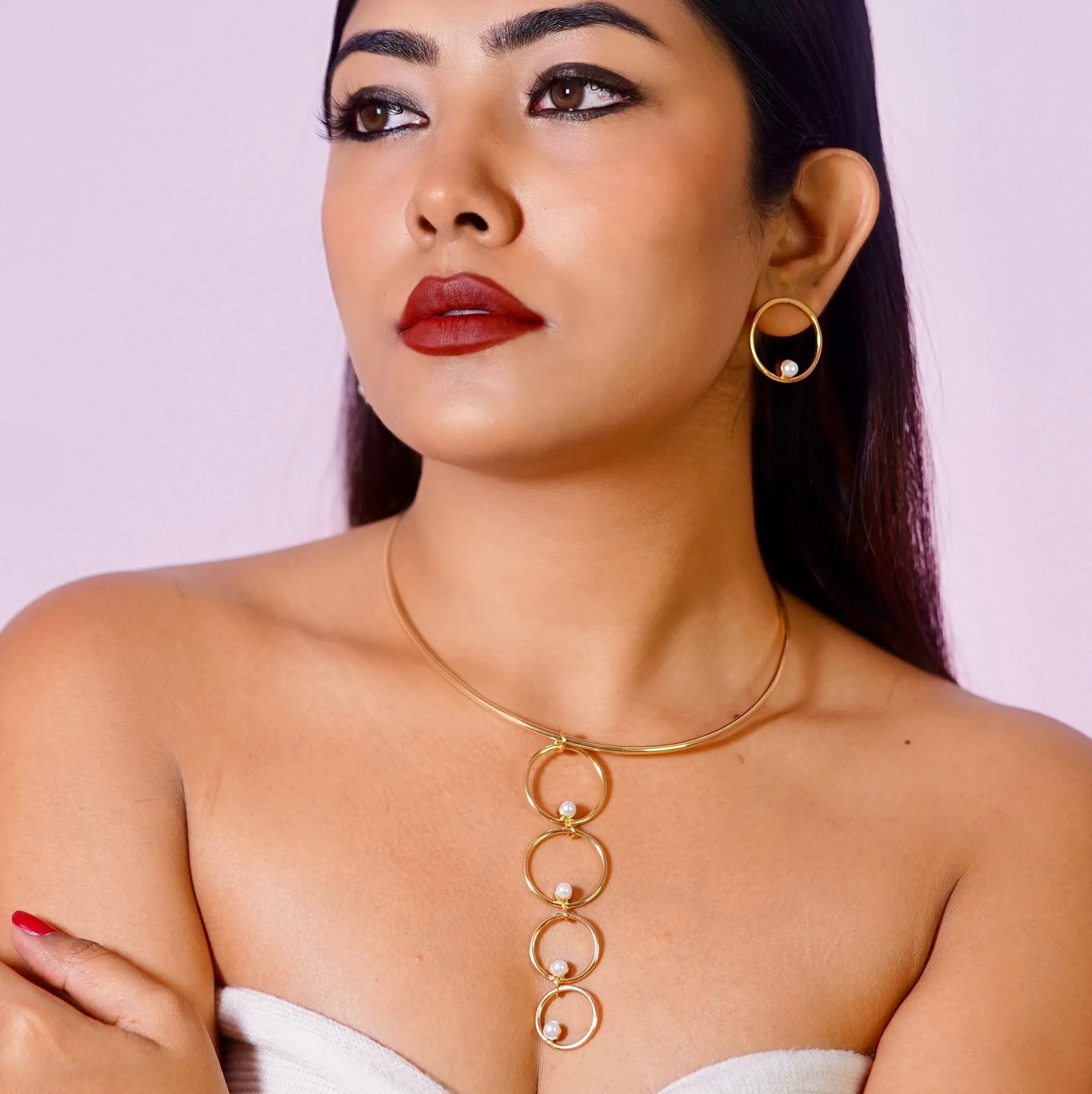 AS101457 - Hasli Choker Necklace Earring Set