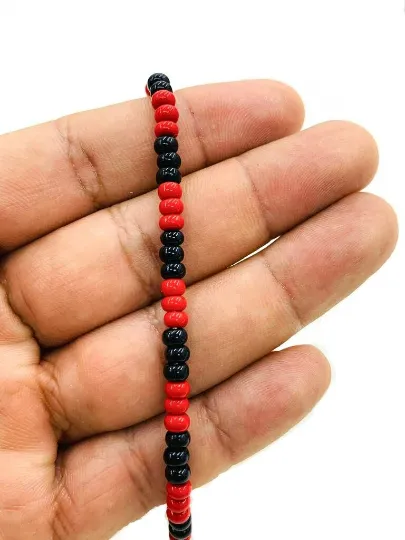 Azabache Black Red Beads Bracelet Protection Jewelry Pulsera Azabache 7.75" Proteccion