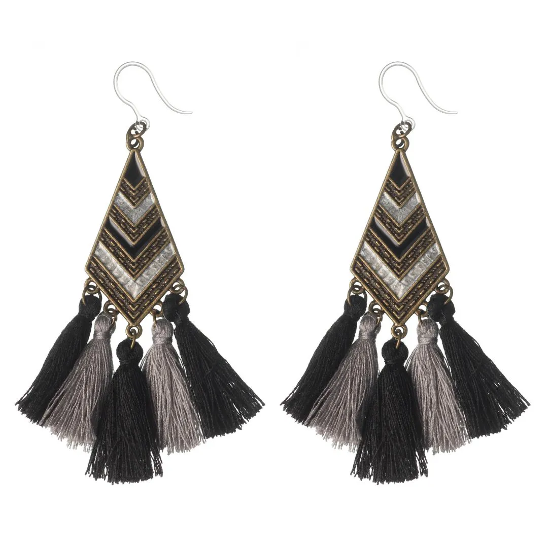 Aztec Tassel Dangles Hypoallergenic Earrings for Sensitive Ears Made with Plastic Posts