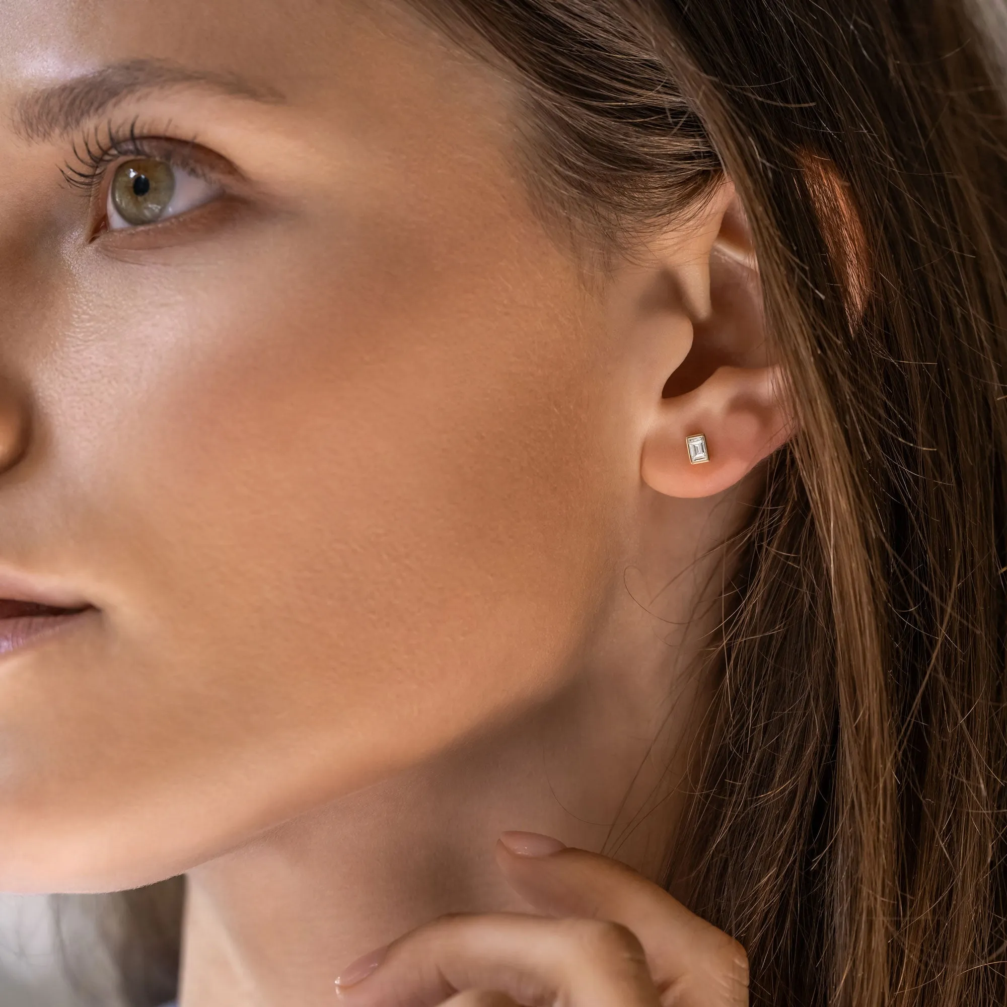 Baguette Lab-grown Diamonds Stud Earrings