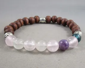 Balance Bracelet (Rose Quartz & Rainbow Fluorite) RC009