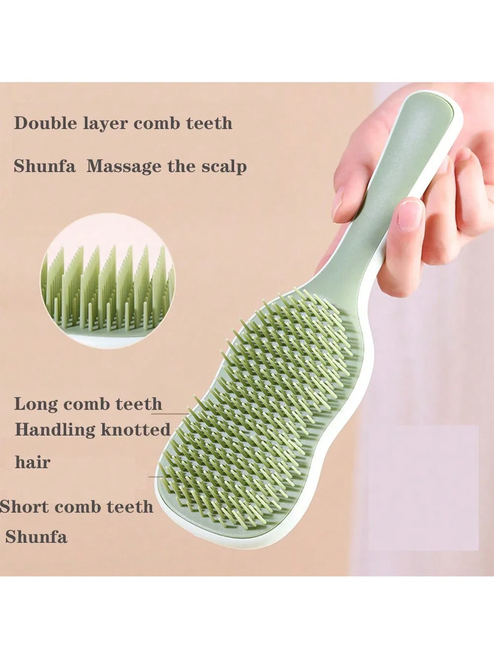 Banana Leaf Shaped Hair Comb, Long Hair Fluffy Styling And Straightening Brush, Home Use Massage Cute Lady Air Cushion Hairbrush Hair Brush