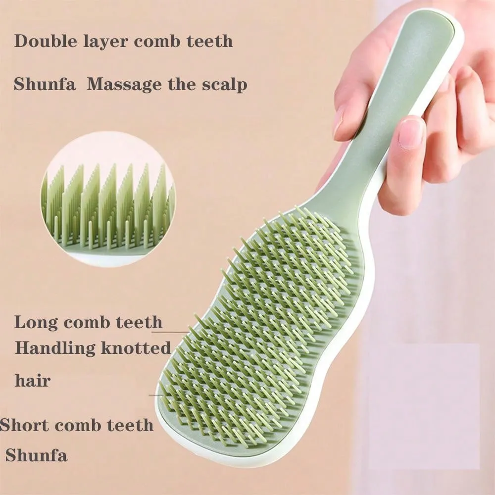 Banana Leaf Shaped Hair Comb, Long Hair Fluffy Styling And Straightening Brush, Home Use Massage Cute Lady Air Cushion Hairbrush Hair Brush