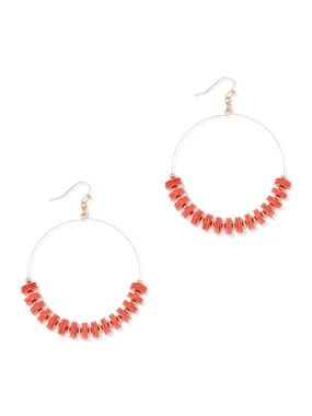 Beaded Hoop Drop Earring