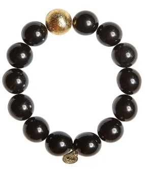 Beaded Quartz Bracelet in Black