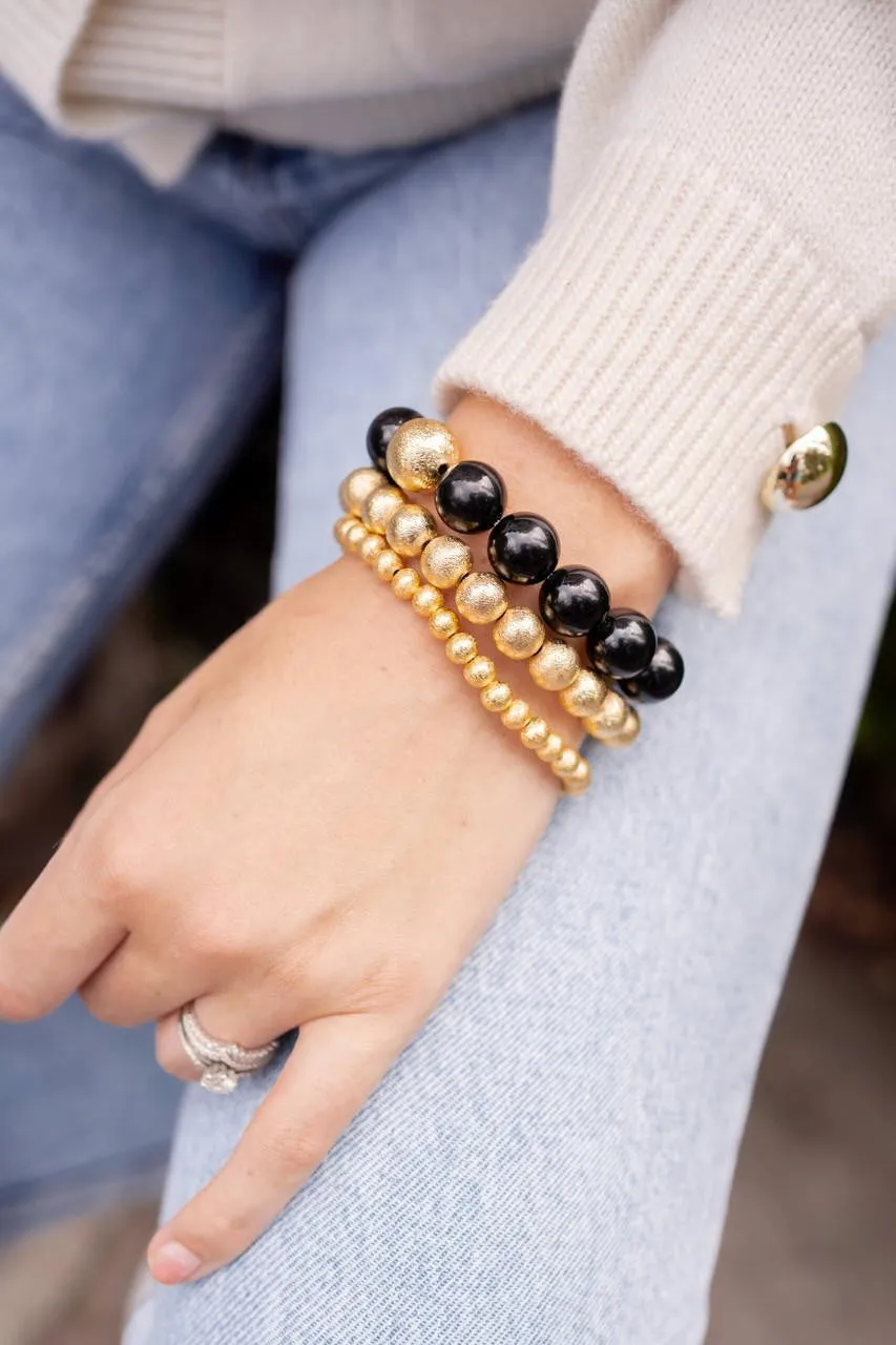 Beaded Quartz Bracelet in Black