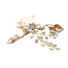 Bellamie Gold Single Flower Hair Comb