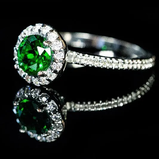 Belle Emerald Green Halo Cocktail Ring | 2.2ct