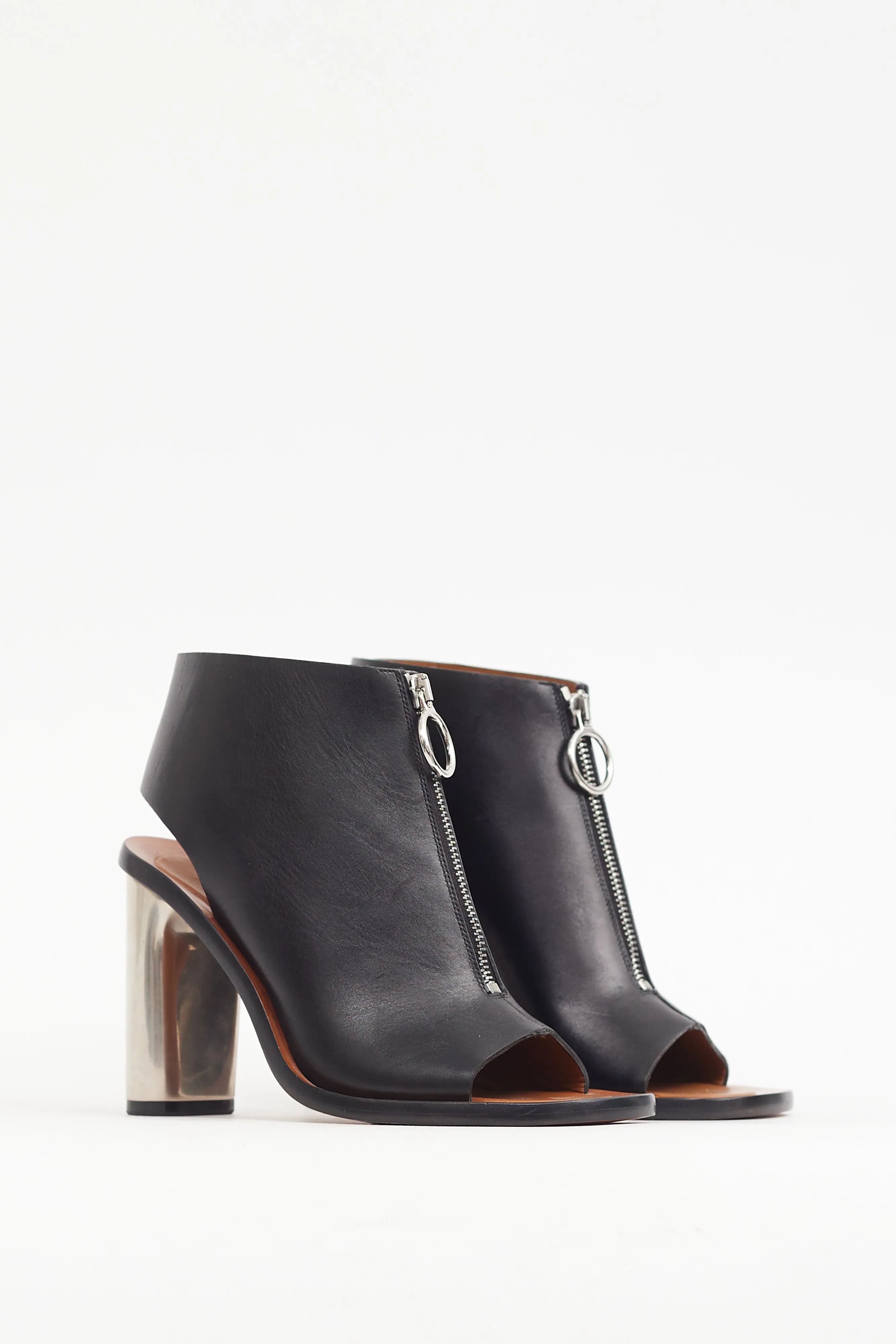 Black & Silver Leather Bam Spartan Bootie